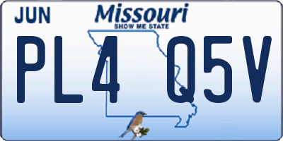 MO license plate PL4Q5V