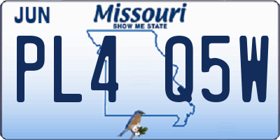 MO license plate PL4Q5W