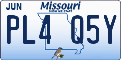 MO license plate PL4Q5Y