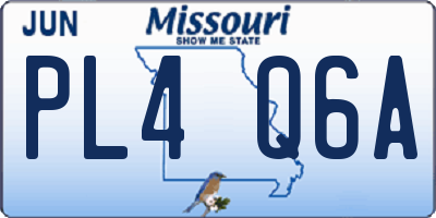 MO license plate PL4Q6A