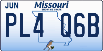 MO license plate PL4Q6B
