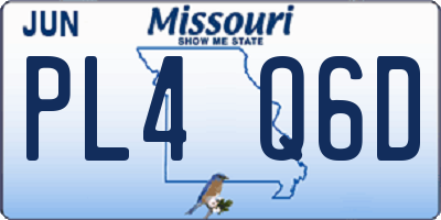 MO license plate PL4Q6D