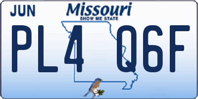 MO license plate PL4Q6F