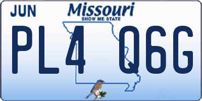 MO license plate PL4Q6G