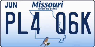 MO license plate PL4Q6K