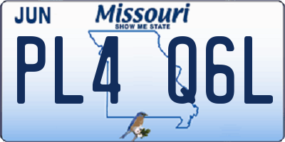 MO license plate PL4Q6L