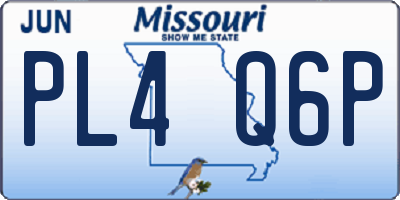 MO license plate PL4Q6P