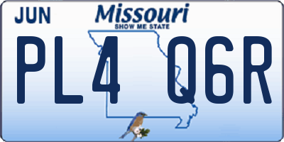 MO license plate PL4Q6R