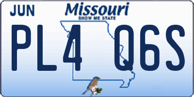MO license plate PL4Q6S