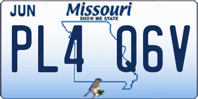 MO license plate PL4Q6V