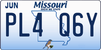 MO license plate PL4Q6Y