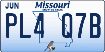 MO license plate PL4Q7B
