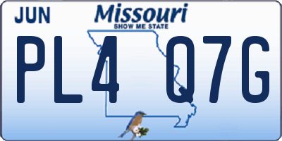 MO license plate PL4Q7G