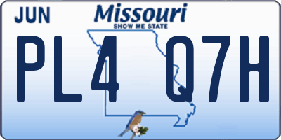 MO license plate PL4Q7H