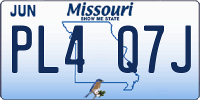MO license plate PL4Q7J