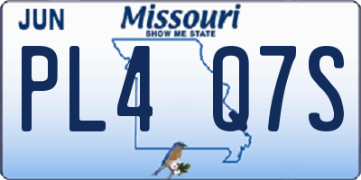MO license plate PL4Q7S