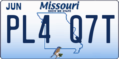 MO license plate PL4Q7T
