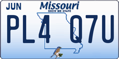 MO license plate PL4Q7U