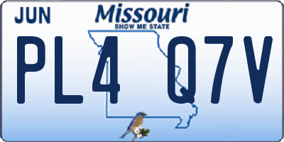 MO license plate PL4Q7V