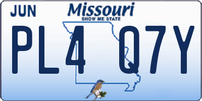 MO license plate PL4Q7Y