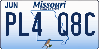 MO license plate PL4Q8C