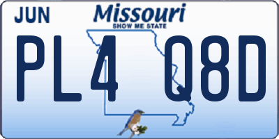 MO license plate PL4Q8D