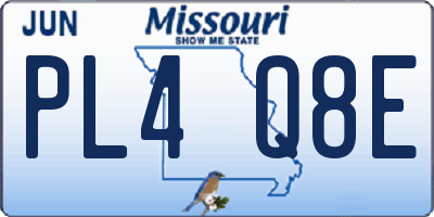 MO license plate PL4Q8E