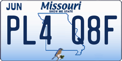 MO license plate PL4Q8F