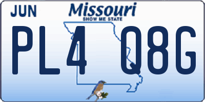 MO license plate PL4Q8G
