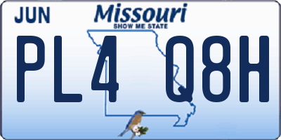MO license plate PL4Q8H