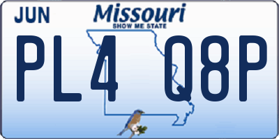 MO license plate PL4Q8P