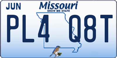 MO license plate PL4Q8T