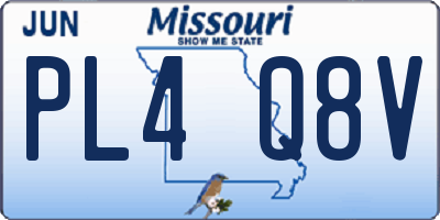 MO license plate PL4Q8V