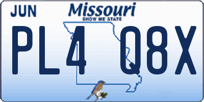 MO license plate PL4Q8X