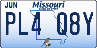 MO license plate PL4Q8Y