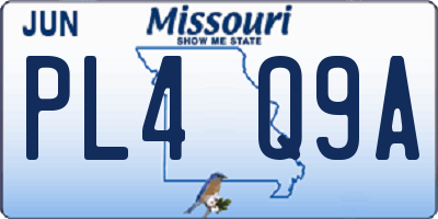 MO license plate PL4Q9A