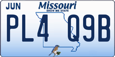 MO license plate PL4Q9B