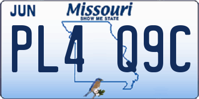 MO license plate PL4Q9C