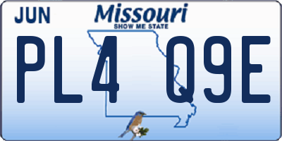 MO license plate PL4Q9E