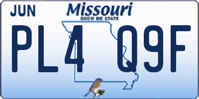 MO license plate PL4Q9F