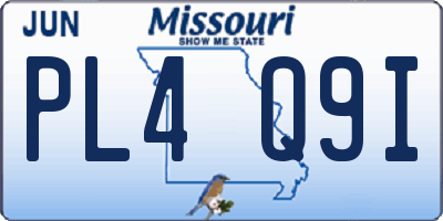 MO license plate PL4Q9I