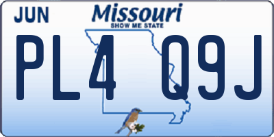 MO license plate PL4Q9J