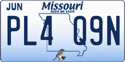 MO license plate PL4Q9N