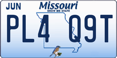 MO license plate PL4Q9T