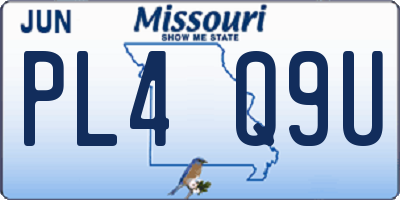 MO license plate PL4Q9U