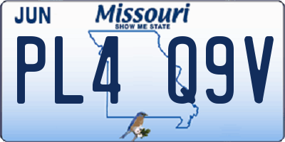 MO license plate PL4Q9V