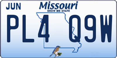 MO license plate PL4Q9W