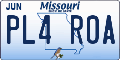 MO license plate PL4R0A