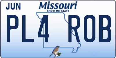 MO license plate PL4R0B