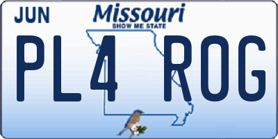 MO license plate PL4R0G